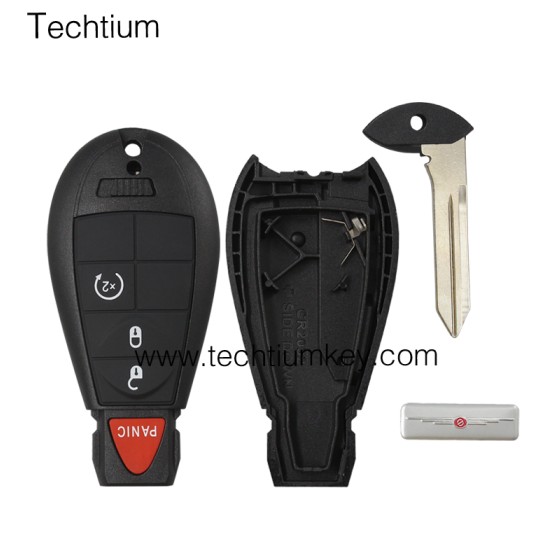 with Chrysler LOGO 3+1 button remote key shell for Chrysler/Dodge/Jeep