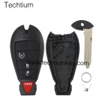NO LOGO 3+1 button remote key shell for Chrysler/Dodge/Jeep