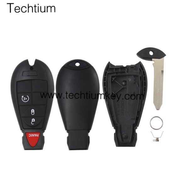 NO LOGO 3+1 button remote key shell for Chrysler/Dodge/Jeep