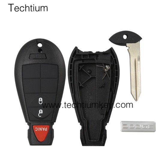 with DODGE LOGO 2+1 button remote key shell for Chrysler/Dodge/Jeep