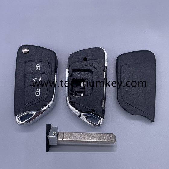 with battery place, 307/VA2 blade truck button 3 button remote key shell for Citroen