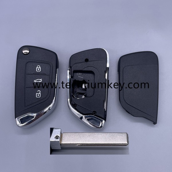 with battery place, 407/HU83 blade truck button 3 button remote key shell for Citroen