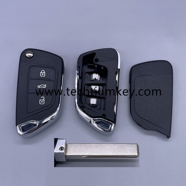 without battery place, 407/HU83 blade truck button 3 button remote key shell for Citroen