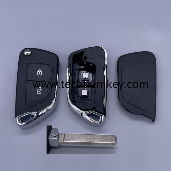 without battery place, 307/VA2 blade 2 button remote key shell for Citroen