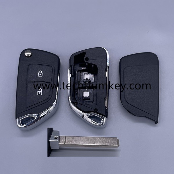 without battery place, 307/VA2 blade 2 button remote key shell for Citroen