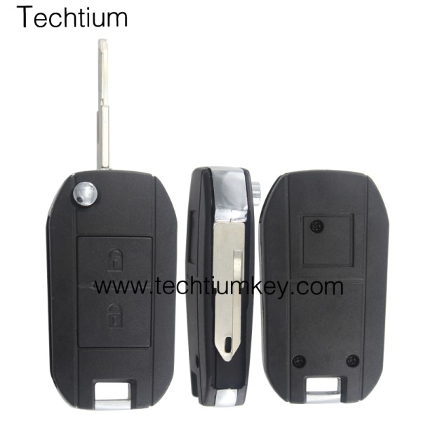 206(NE73) blade 2 button remote key shell for Citroen