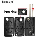 with Battery place 307/ VA2 blade 4 button remote key shell for Citroen