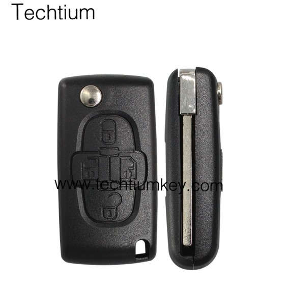 with Battery place 307/ VA2 blade 4 button remote key shell for Citroen