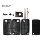 without battery place 307/VA2 blade Light button 3 button remote key shell for Citroen,Peugeot