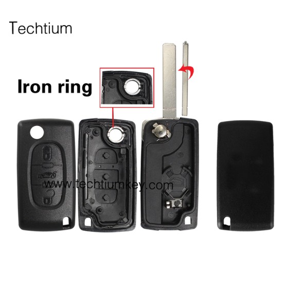 with battery place 307/VA2 blade Truck button 3 button remote key shell for Citroen,Peugeot