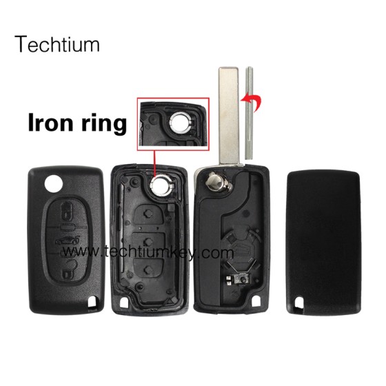 with battery place 407/HU83 blade Truck button 3 button remote key shell for Citroen,Peugeot