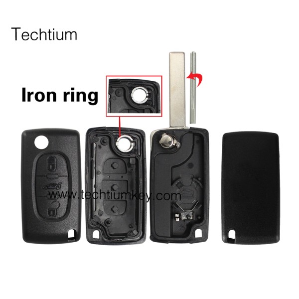 with battery place 407/HU83 blade Truck button 3 button remote key shell for Citroen,Peugeot