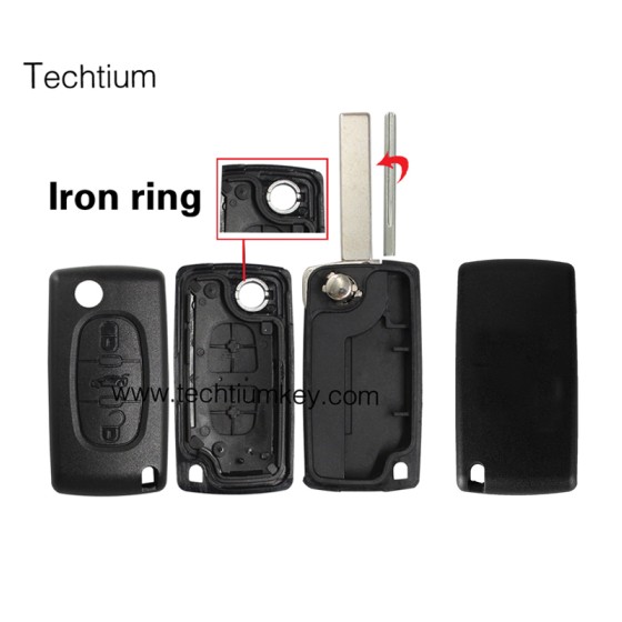 without battery place 407/HU83 blade Truck button 3 button remote key shell for Citroen,Peugeot