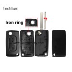 without battery place 307/VA2 blade 2 button remote key shell for Citroen,Peugeot