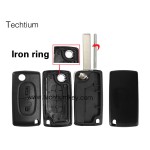 without battery place 407/HU83 blade 2 button remote key shell for Citroen,Peugeot