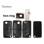 with battery place 407/HU83 blade 2 button remote key shell for Citroen,Peugeot