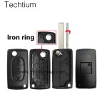 without battery place 407/HU83 blade Light button 3 button remote key shell for Citroen,Peugeot