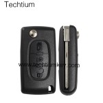without battery place 407/HU83 blade Light button 3 button remote key shell for Citroen,Peugeot