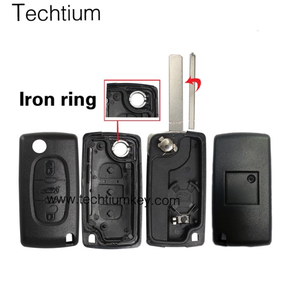with battery place 307/VA2 blade Truck button 3 button remote key shell for Citroen,Peugeot