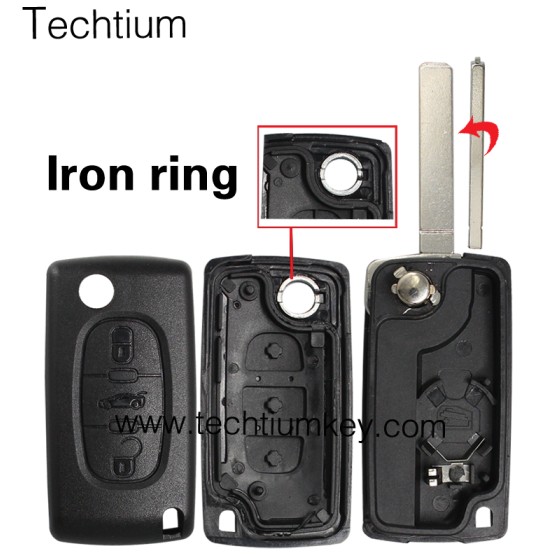 with battery place 307/VA2 blade Truck button 3 button remote key shell for Citroen,Peugeot