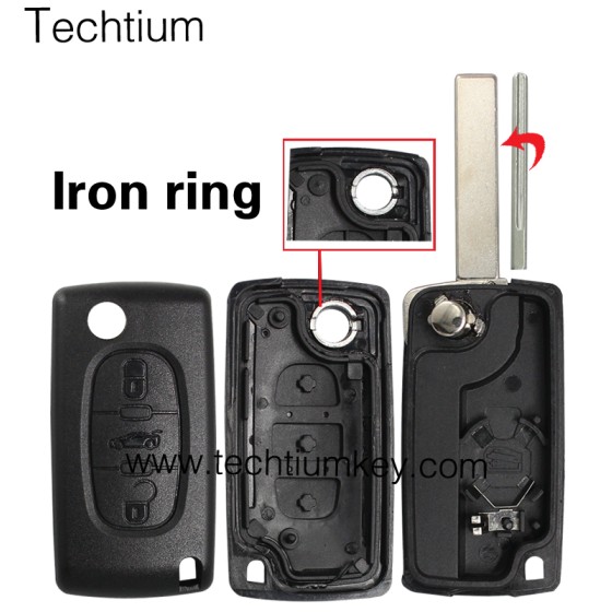 with battery place 407/HU83 blade Truck button 3 button remote key shell for Citroen,Peugeot
