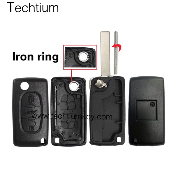 without battery place 407/HU83 blade Truck button 3 button remote key shell for Citroen,Peugeot