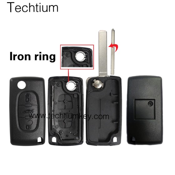 without battery place 307/VA2 blade Truck button 3 button remote key shell for Citroen,Peugeot