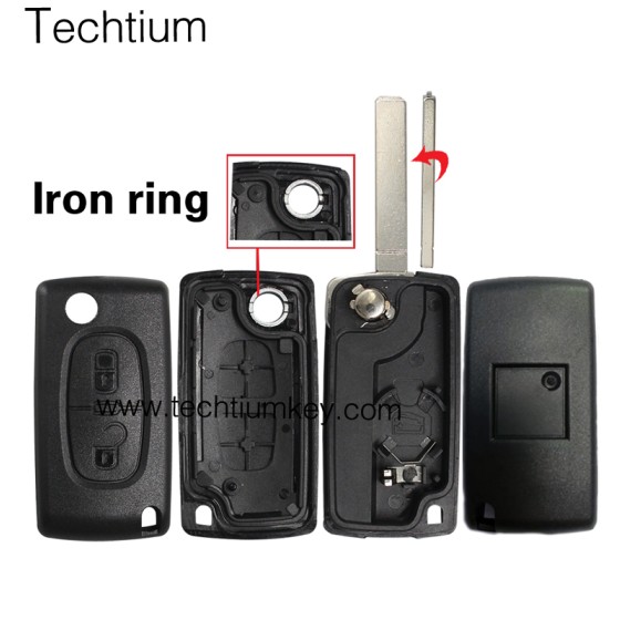with battery place 307/VA2 blade 2 button remote key shell for Citroen,Peugeot