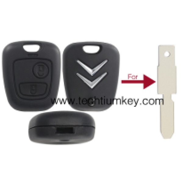 406 blade hole 2 button remote key shell for Citroen