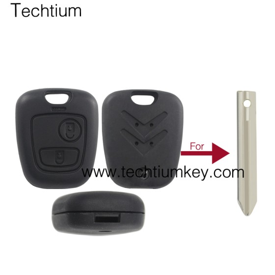 SX9 blade hole 2 button remote key shell for Citroen