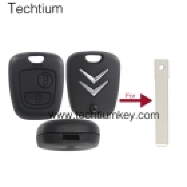 307/VA2 blade hole 2 button remote key shell for Citroen