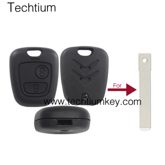 307/VA2 blade hole 2 button remote key shell for Citroen