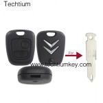 206/NE73 blade hole 2 button remote key shell for Citroen