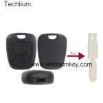 406 blade hole 2 button remote key shell for Citroen