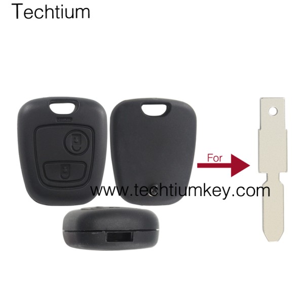 406 blade hole 2 button remote key shell for Citroen