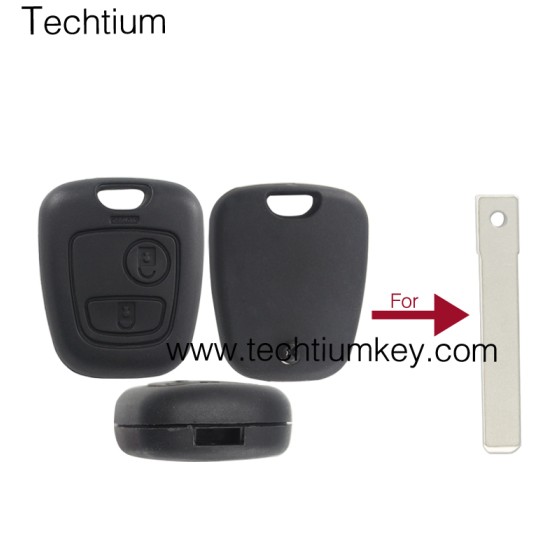 307/VA2 blade hole 2 button remote key shell for Citroen