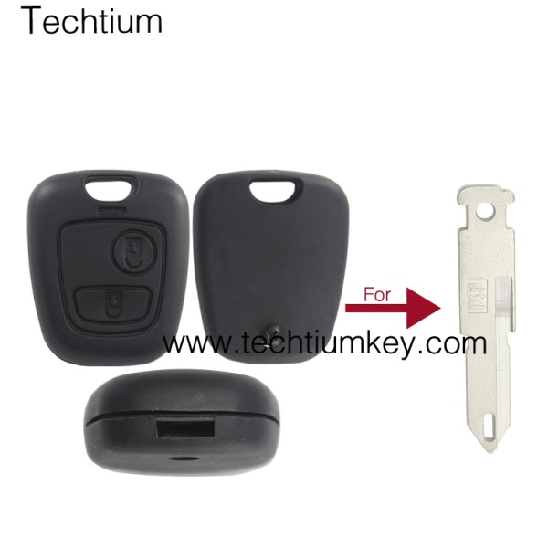 206/NE73 blade hole 2 button remote key shell for Citroen
