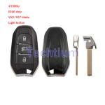 433Mhz ID46 chip VA2/307 blade Light button 3 button remote key for Citroen,Peugeot,DS
