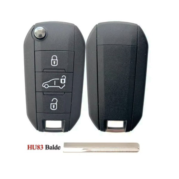 433Mhz 4A chip HU83/407 blade 3 button remote key for Citroen,Peugeot