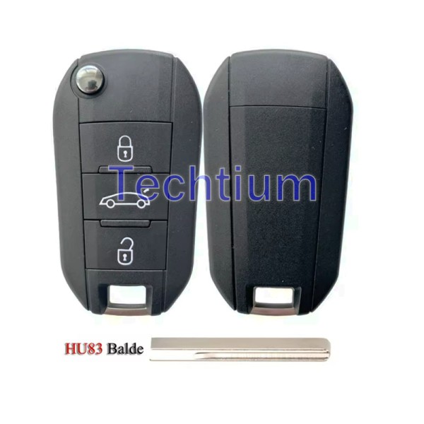 433Mhz 4A chip HU83/407 blade Trunk button 3 button remote key for Citroen,Peugeot