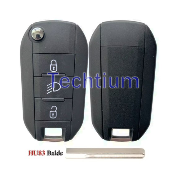 433Mhz 4A chip HU83/407 blade Light button 3 button remote key for Citroen,Peugeot