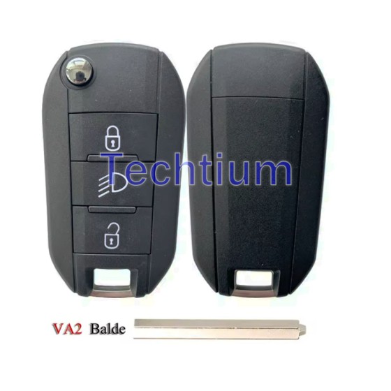 433Mhz 4A chip 307/VA2 blade Light button 3 button remote key for Citroen,Peugeot