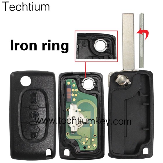 0523 FSK 433Mhz PCF7941 chip 407/HU83 blade 3 button remote key for Citroen cars after 2011