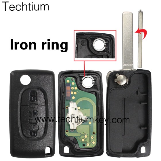 0523 FSK 433Mhz PCF7941 chip 307/VA2 blade 3 button remote key for Citroen cars after 2011