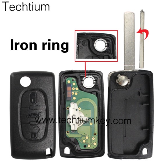 0523 FSK 433Mhz PCF7941 chip 307/VA2 blade 3 button remote key for Citroen cars after 2011