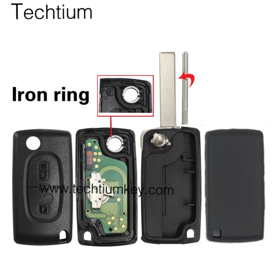 0523 FSK 433Mhz PCF7941 chip 407/HU83 blade 2 button remote key for Citroen cars after 2011