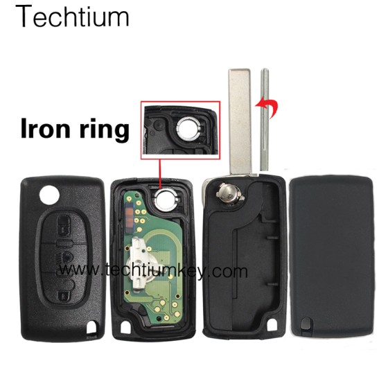 0523 ASK 433Mhz PCF7941 chip 407/HU83 blade 3 button remote key for Citroen cars 2006-2011