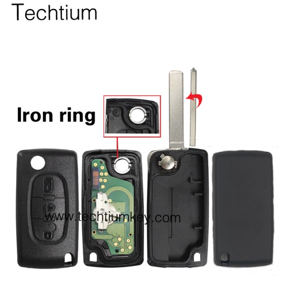 0523 ASK 433Mhz PCF7941 chip 307/VA2 blade 3 button remote key for Citroen cars 2006-2011