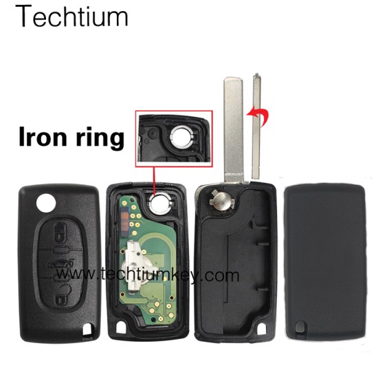 0523 ASK 433Mhz PCF7941 chip 307/VA2 blade 3 button remote key for Citroen cars 2006-2011