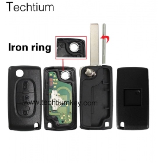 0523 FSK 433Mhz PCF7941 chip 407/HU83 blade 3 button remote key for Citroen after 2011